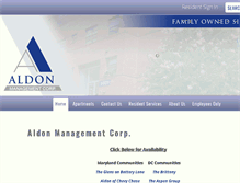 Tablet Screenshot of aldonmanagement.com